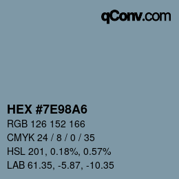 Color code: HEX #7E98A6 | qconv.com