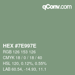 Color code: HEX #7E997E | qconv.com