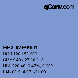 Color code: HEX #7E99D1 | qconv.com