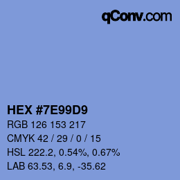 Color code: HEX #7E99D9 | qconv.com