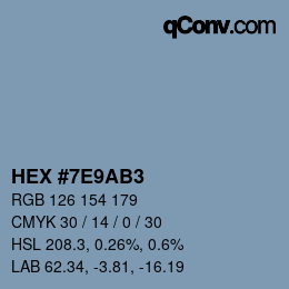 Color code: HEX #7E9AB3 | qconv.com