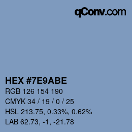 Color code: HEX #7E9ABE | qconv.com