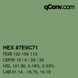 Color code: HEX #7E9C71 | qconv.com
