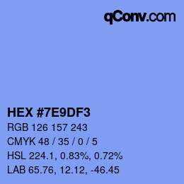 Color code: HEX #7E9DF3 | qconv.com