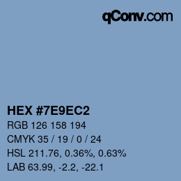Color code: HEX #7E9EC2 | qconv.com