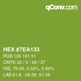 Color code: HEX #7EA133 | qconv.com