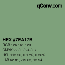 Código de color: HEX #7EA17B | qconv.com