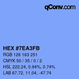 Color code: HEX #7EA3FB | qconv.com