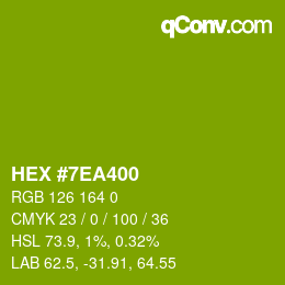 Color code: HEX #7EA400 | qconv.com