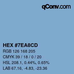 Color code: HEX #7EA8CD | qconv.com