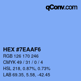 カラーコード: HEX #7EAAF6 | qconv.com