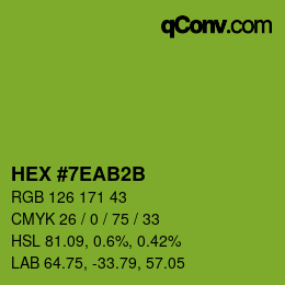 Color code: HEX #7EAB2B | qconv.com