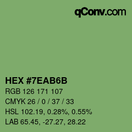 Color code: HEX #7EAB6B | qconv.com