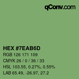 Código de color: HEX #7EAB6D | qconv.com