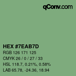 Color code: HEX #7EAB7D | qconv.com