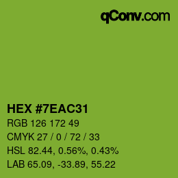 Color code: HEX #7EAC31 | qconv.com