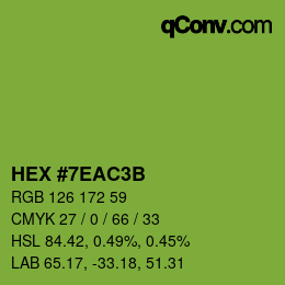 Color code: HEX #7EAC3B | qconv.com
