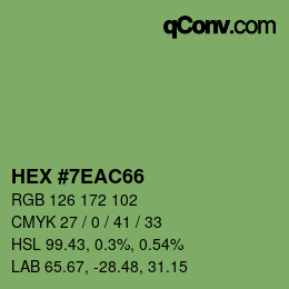 Color code: HEX #7EAC66 | qconv.com
