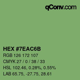 Color code: HEX #7EAC6B | qconv.com