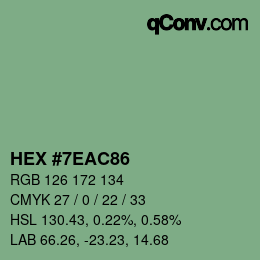 Farbcode: HEX #7EAC86 | qconv.com