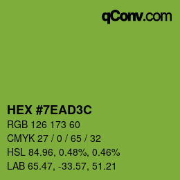 Color code: HEX #7EAD3C | qconv.com