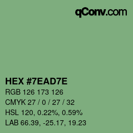 Color code: HEX #7EAD7E | qconv.com