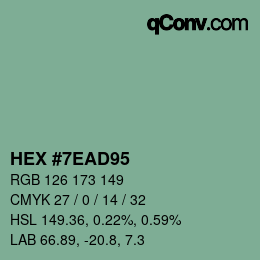 Código de color: HEX #7EAD95 | qconv.com