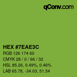 Color code: HEX #7EAE3C | qconv.com