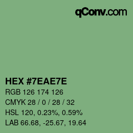 Color code: HEX #7EAE7E | qconv.com
