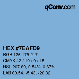 Color code: HEX #7EAFD9 | qconv.com