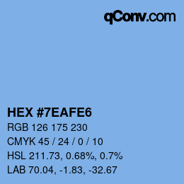 カラーコード: HEX #7EAFE6 | qconv.com