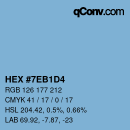 颜色代码: HEX #7EB1D4 | qconv.com