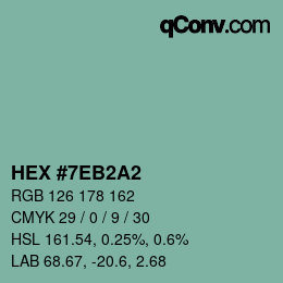 カラーコード: HEX #7EB2A2 | qconv.com