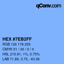Color code: HEX #7EB2FF | qconv.com