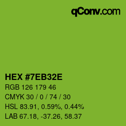 Color code: HEX #7EB32E | qconv.com