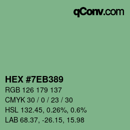 Color code: HEX #7EB389 | qconv.com