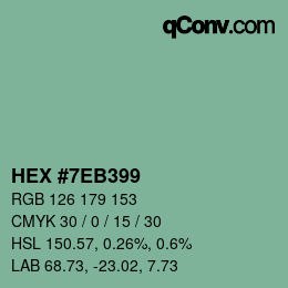 Color code: HEX #7EB399 | qconv.com