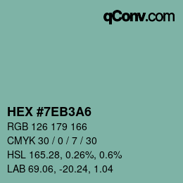 Color code: HEX #7EB3A6 | qconv.com