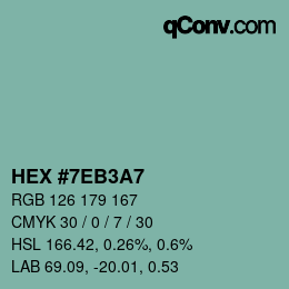 Color code: HEX #7EB3A7 | qconv.com