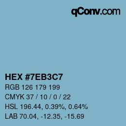 カラーコード: HEX #7EB3C7 | qconv.com