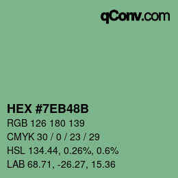 Color code: HEX #7EB48B | qconv.com