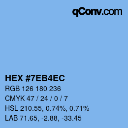 カラーコード: HEX #7EB4EC | qconv.com