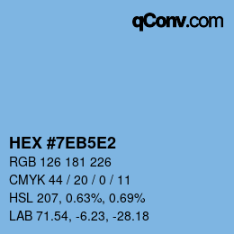 カラーコード: HEX #7EB5E2 | qconv.com