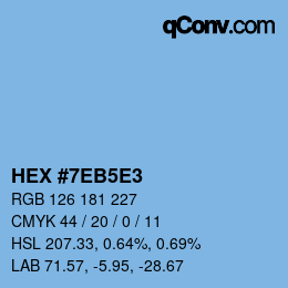 颜色代码: HEX #7EB5E3 | qconv.com