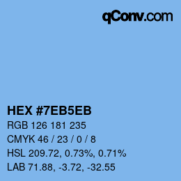 Color code: HEX #7EB5EB | qconv.com