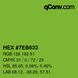 Color code: HEX #7EB633 | qconv.com