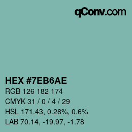Color code: HEX #7EB6AE | qconv.com
