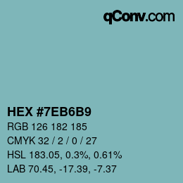 Color code: HEX #7EB6B9 | qconv.com