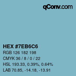 カラーコード: HEX #7EB6C6 | qconv.com