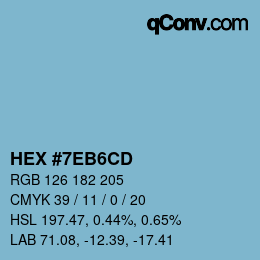 Color code: HEX #7EB6CD | qconv.com